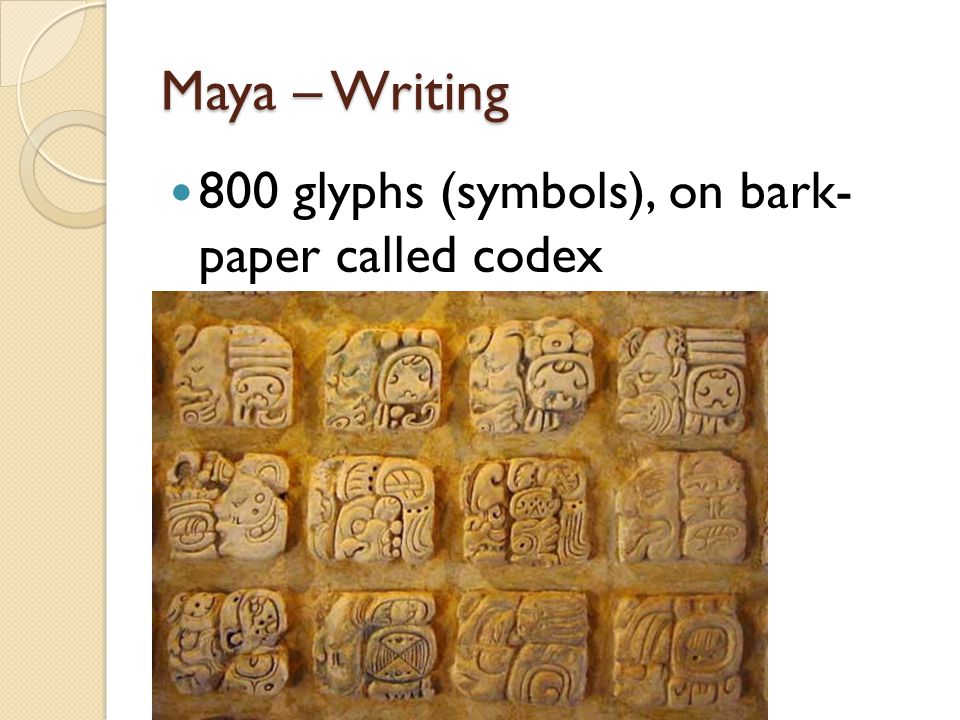 Maya writing and glyphs
